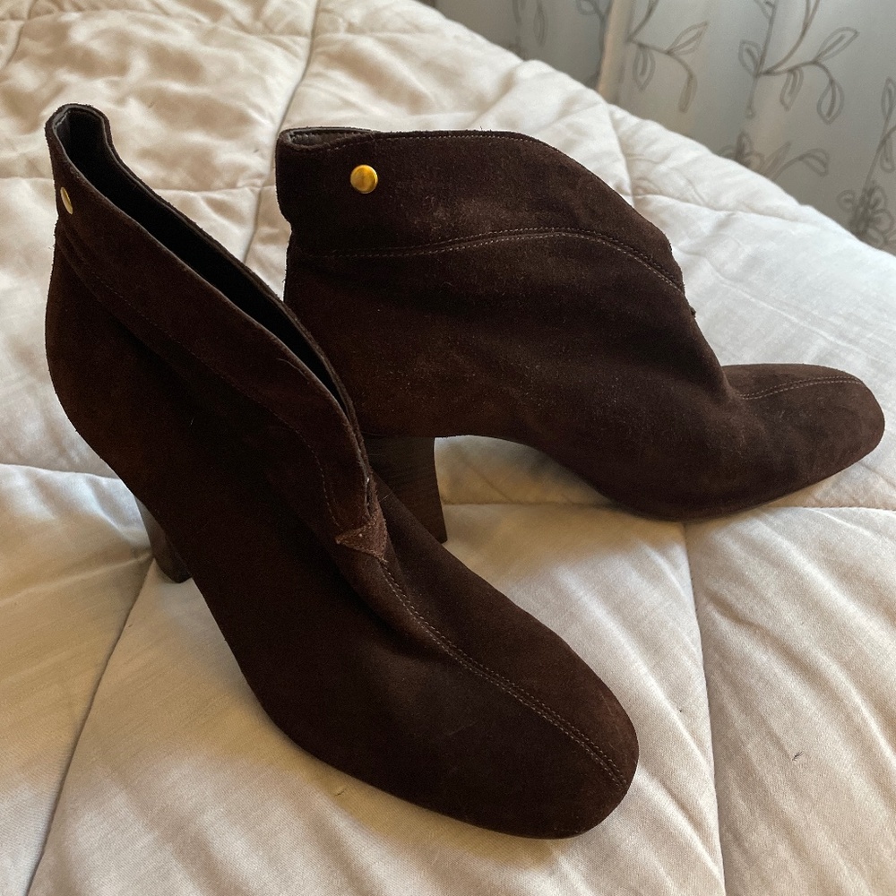 Brown suede boots